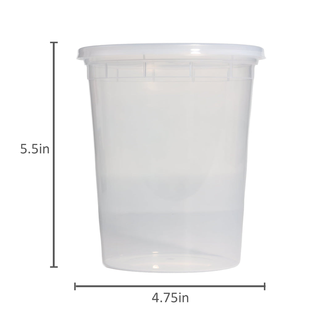Playful Geometric 40 Piece 32oz Plastic Deli Container, Ideal Use for Meal Prep and Batch Cooking - Deliciously Soft Cupcake Sensory Glob Detail