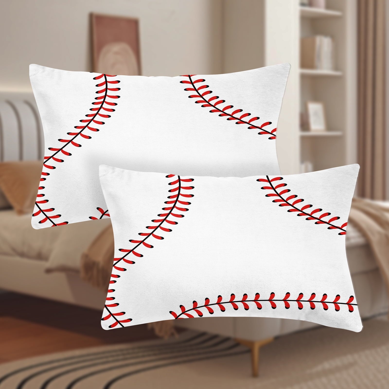 Ultra-Soft Baseball Sheet Set Sports Theme Bedding Set for Kids 3D Baseball Pattern Bed Sheets Baseball Games Bed Sheet Set Room... - Cooling Hotel Quality Bedding Sheets and Pillowcases Detail