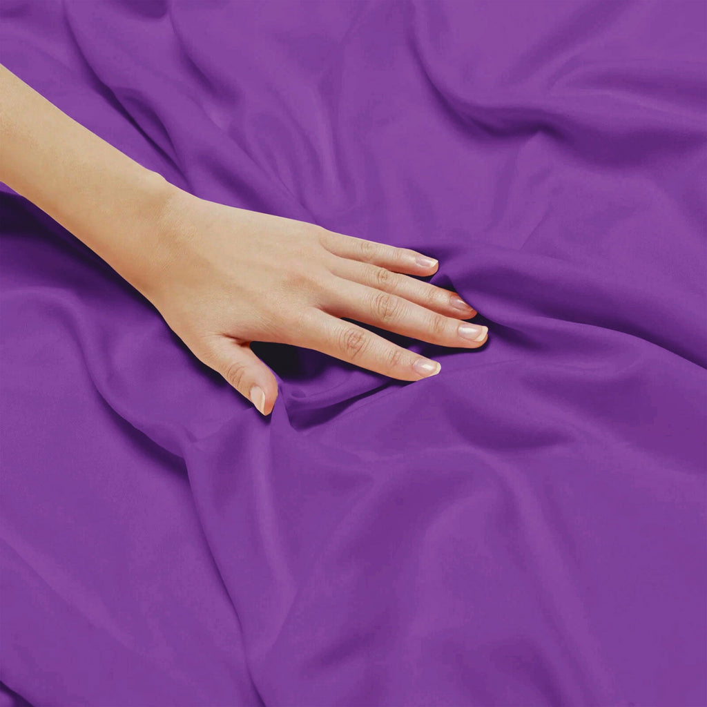 Ultra-Soft King Bed Sheets - 16 Inch Deep Pocket 6 Piece Microfiber Bedding Sheets & Pillowcase Sets - Purple - Premium Ultra-Soft Pillowcase Pair for Sleeping Detail