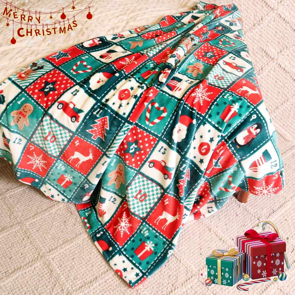 Decorative Knitted Cozy Blanket Printed Blanket Throw Christmas Blanket - 300 GSM Fleece Blanket Throw Size Blanket for Home Decoration,... - Lightweight Plush Warm Blanket for All Seasons Detail