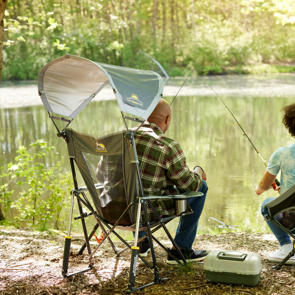 Luxury Camp SunShade Rocker - Choice 550 - Freestyle Rocker Portable Outdoor Folding Chair Detail