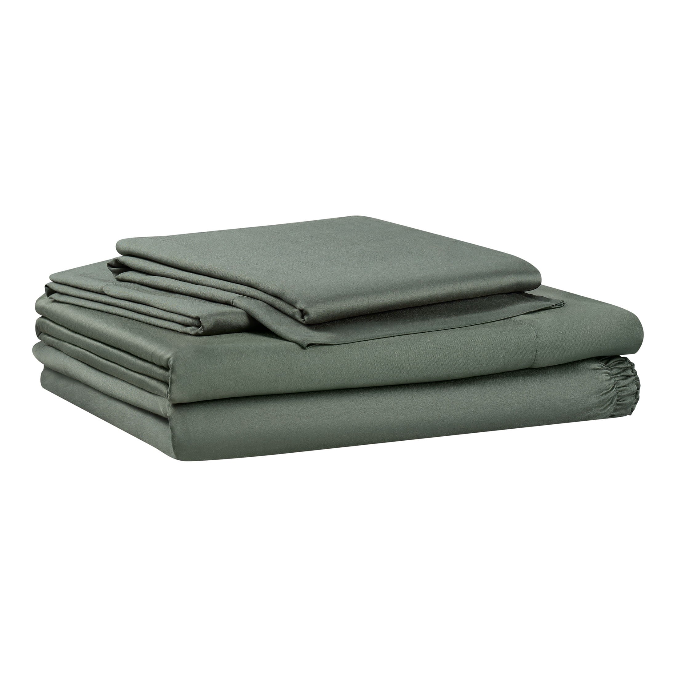 Breathable Luxury 4-Piece & Silky Serenity 100% Bed Sheets Set, Flagstone, Queen - Breathable Egyptian Cotton Flat & Fitted Sheets - Default Title