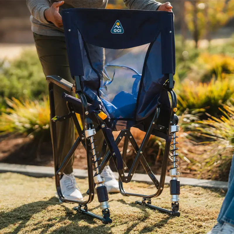 Smooth Motion Adjustable Rocker - Choice 573 - Patented Spring-Action Rocking Chair for Camping Detail