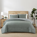 All-Season 3-Piece 400 Thread Count Flag Stone Green Cotton Lyocell Blend Comforter Set, Adult King - Cloud-Like Soft Lightweight Bed Comforter - Default Title