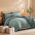 Hypoallergenic Cloud 7-piece Bed in a Bag Comforter Set with Sheets,Sage Green,Full - Cloud-Like Soft Lightweight Bed Comforter - Default Title