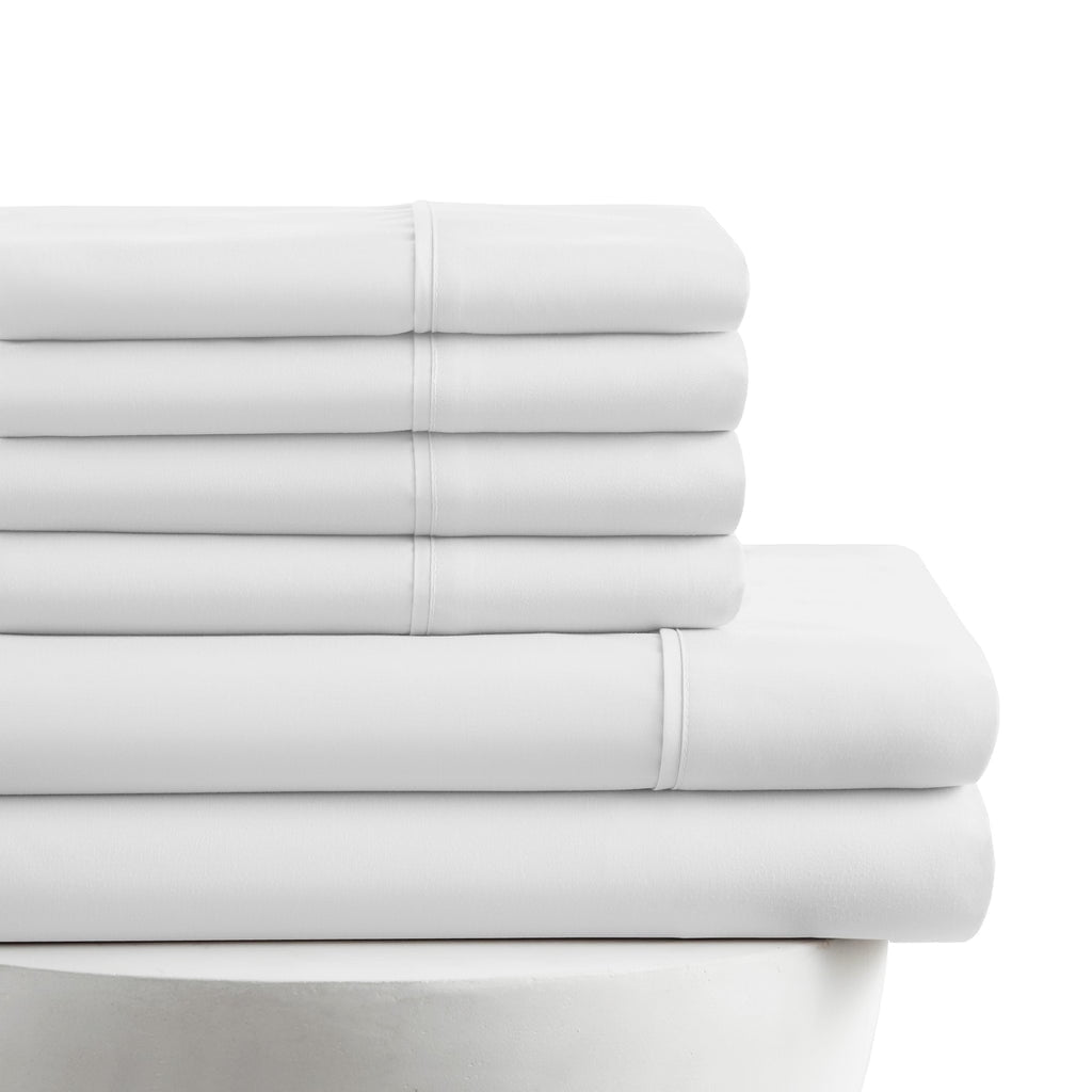 Ultra-Soft Queen Size 6 Piece Bed Sheet Set White - Ultra Soft Microfiber Deep Pocket Wrinkle Free - Premium Ultra-Soft Pillowcase Pair for Sleeping - Default Title