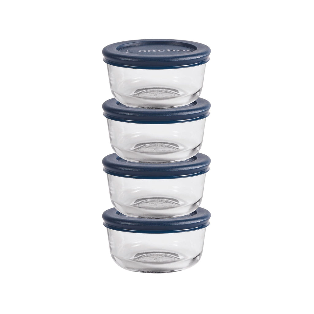 Sweet Treat Shaped Glass Food Storage Containers with Lids, 1 Cup Round, Set of 4 - Playful Star & Heart Shaped Geometric NeeDoh - Default Title