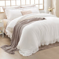 All-Season Queen Comforter Set White, 3 Pieces Soft Fluffy Farmhouse Ruffle Bedding Comforter Sets for Queen Bed, All Season Lig... - Cloud-Like Soft Lightweight Bed Comforter - Default Title