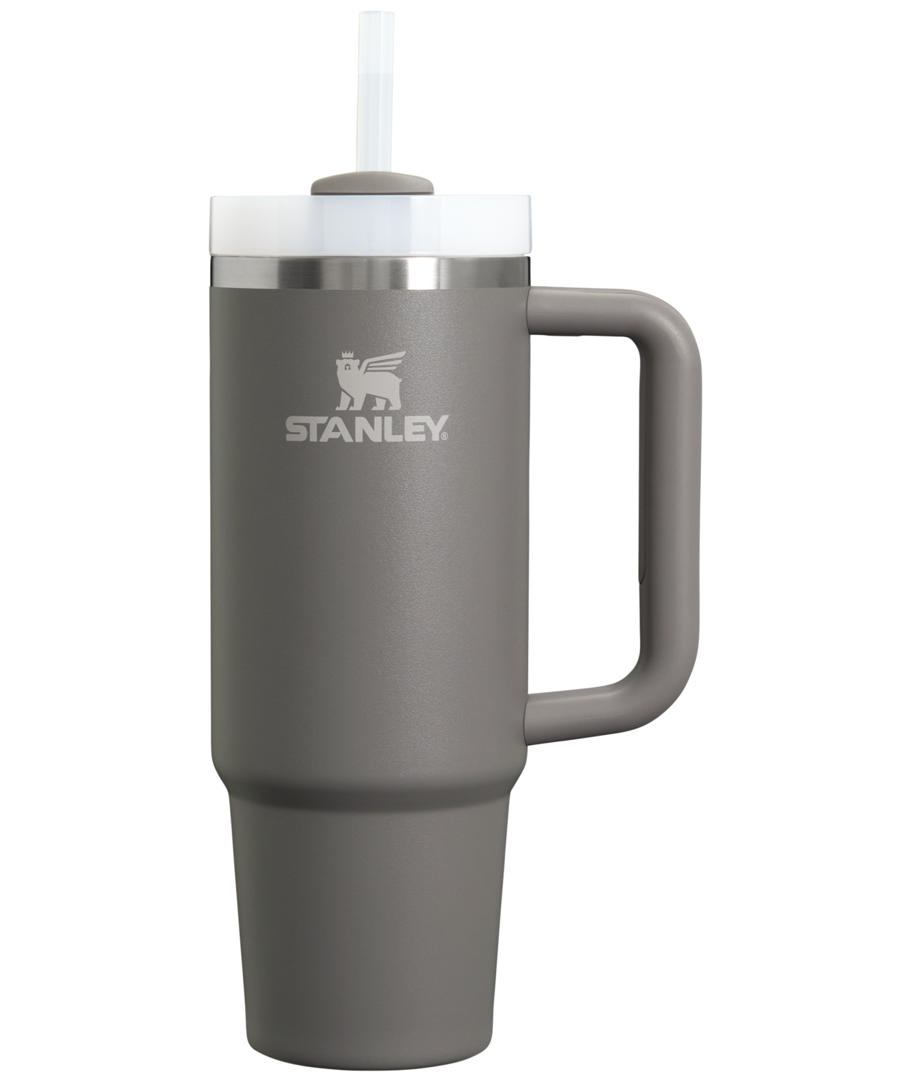 Double-Wall Vacuum The Quencher H2.0 Flowstate Tumbler | Stanley Create D331C - 40oz Large Capacity Car-Cup Friendly Quencher - Stone