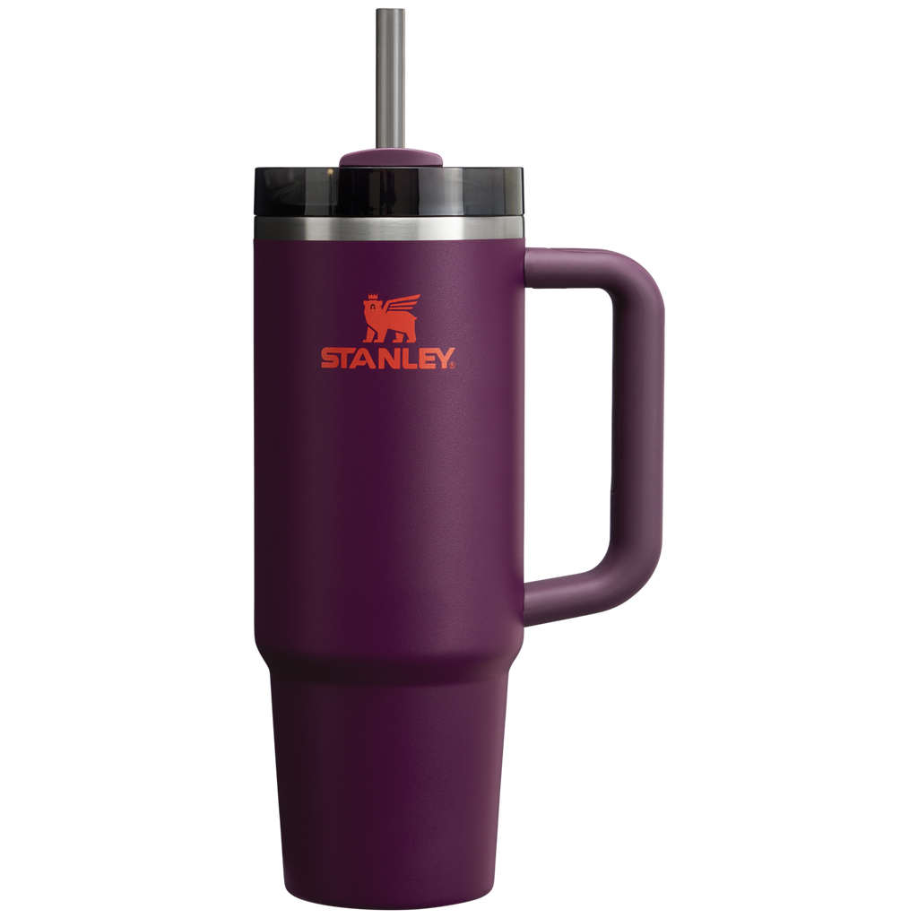 Double-Wall Vacuum The Quencher H2.0 Flowstate Tumbler | Stanley Create D331C - 40oz Large Capacity Car-Cup Friendly Quencher - Plum