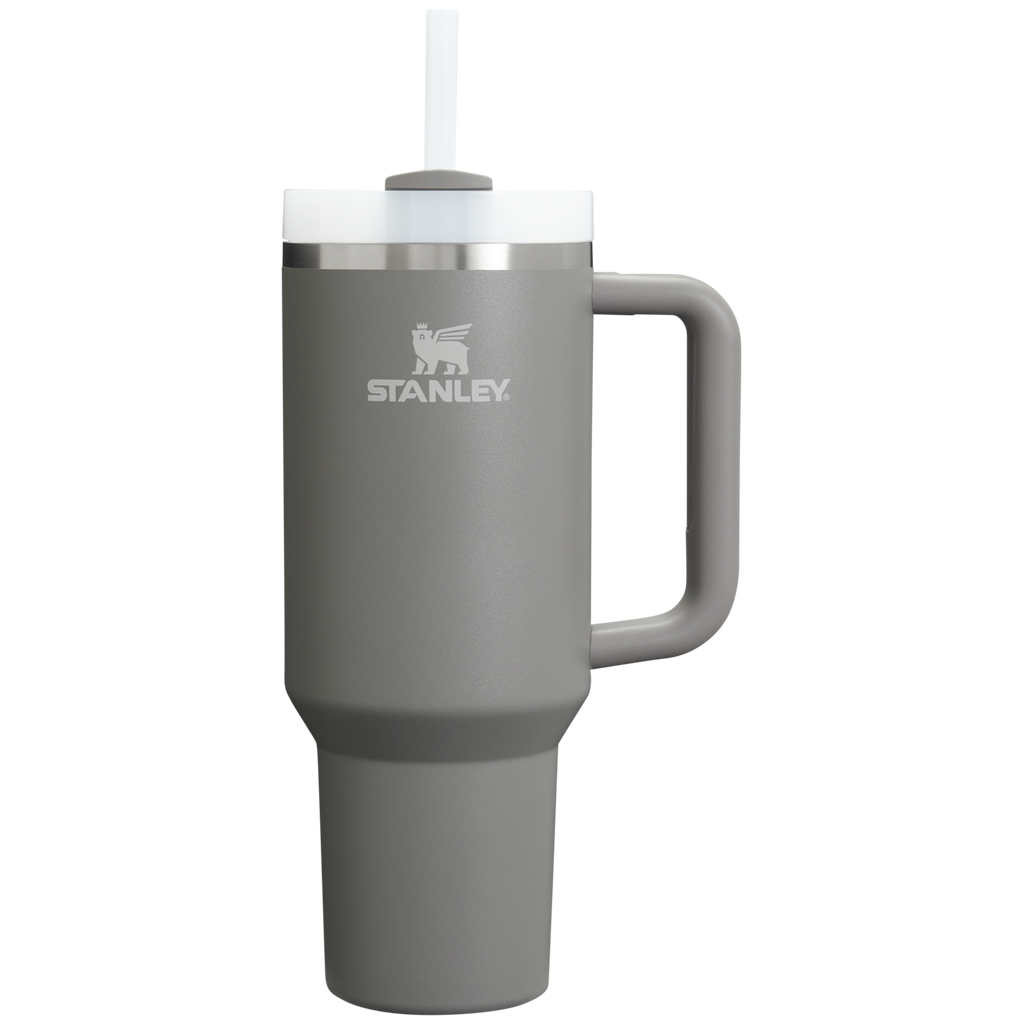 Splash-Resistant FlowState The Quencher H2.0 Flowstate Tumbler D050X - Double-Wall Vacuum Insulated Travel Tumbler with Straw - Stone