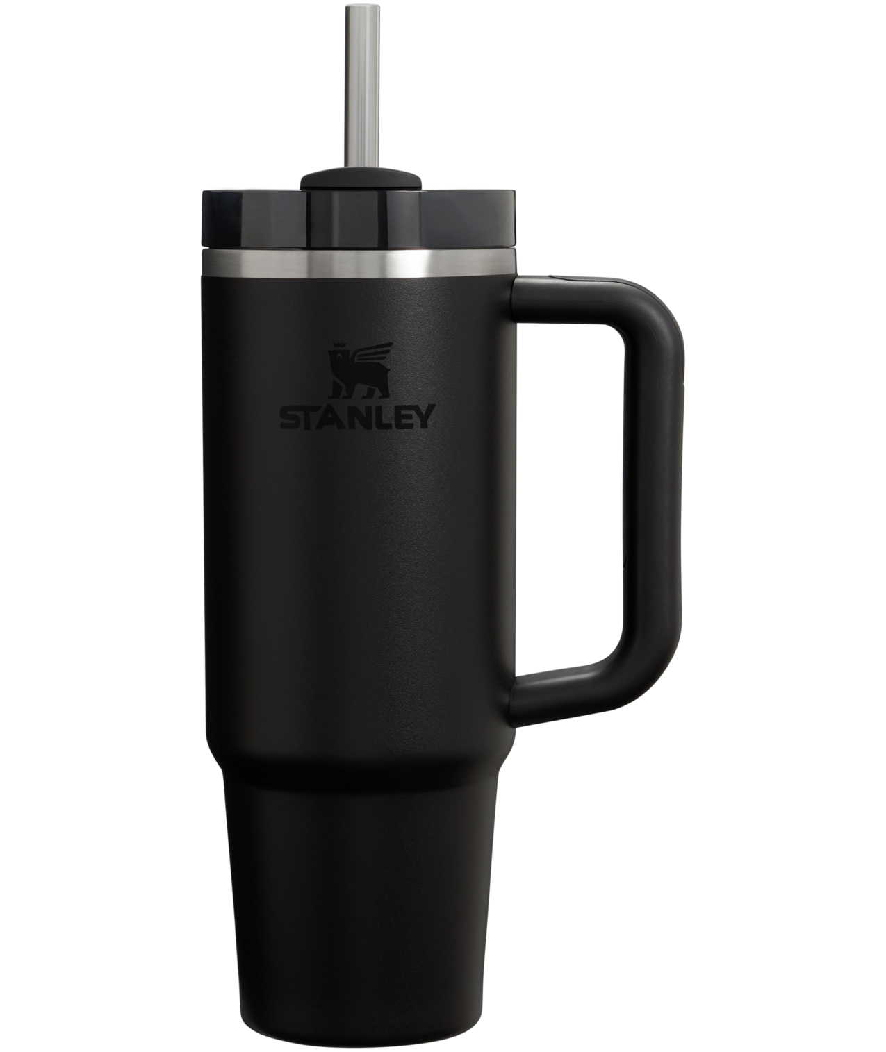 Double-Wall Vacuum The Quencher H2.0 Flowstate Tumbler | Stanley Create D331C - 40oz Large Capacity Car-Cup Friendly Quencher - Black 2.0