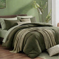 Heavyweight Warmth 7 Pieces Comforter Set Queen，Bed in A bag，All Seasons Bedding sets with Comforter,Fitted Sheet,Flat Sheet,Pillowcases... - All-Season Down Alternative Comforter Insert - Default Title