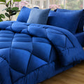 Fluffy Down Alternative Full Comforter Set 4 Pieces,Comforter Set,Bed in a Bag, Bedding Set with Comforter,Fitted Sheet,Flat Sheet,Pillowcase... - Luxurious Quilted Duvet Cover Set - Default Title