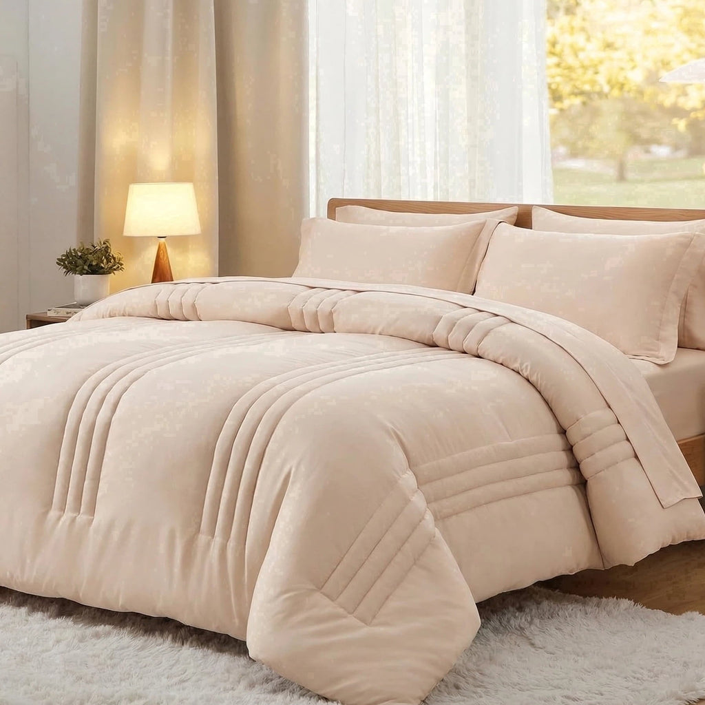 Hypoallergenic Cloud Twin Comforter Set 5 Pieces,Bed in a Bag, Bedding Set with Comforter,Fitted Sheet,Flat Sheet,Pillowcase, All Season - Hypoallergenic Ultra-Fluffy Quilt for Winter - Default Title
