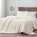 All-Season Fleece Queen Comforter Set -Super Soft & Warm Fluffy White Bedding, Luxury Fuzzy Heavy Bed Set for Winter with 2 Pill... - Luxurious Quilted Duvet Cover Set - Default Title