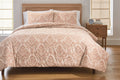 Heavyweight Warmth Woven Damask 2-Piece Comforter Set, Blush, Full Queen, All Ages - All-Season Down Alternative Comforter Insert - Default Title