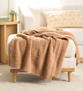 Cozy Fleece Cozy Knit Throw, Dark Caramel, 50x72" - Cozy Fleece Throw Blanket for Couch & Bed - Default Title