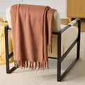 Super Soft Flannel Faux Mohair Cozy Couch Throw Blanket Terracotta Clay, 50x72" - Cozy Fleece Throw Blanket for Couch & Bed - Default Title