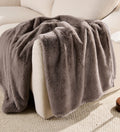 Super Soft Flannel Grey Faux Fur Ultra Soft Luxury Oversized Throw Blanket 50" x 72", Grey Bisque - Luxury Knitted Decorative Throw Blanket with Fringes - Default Title