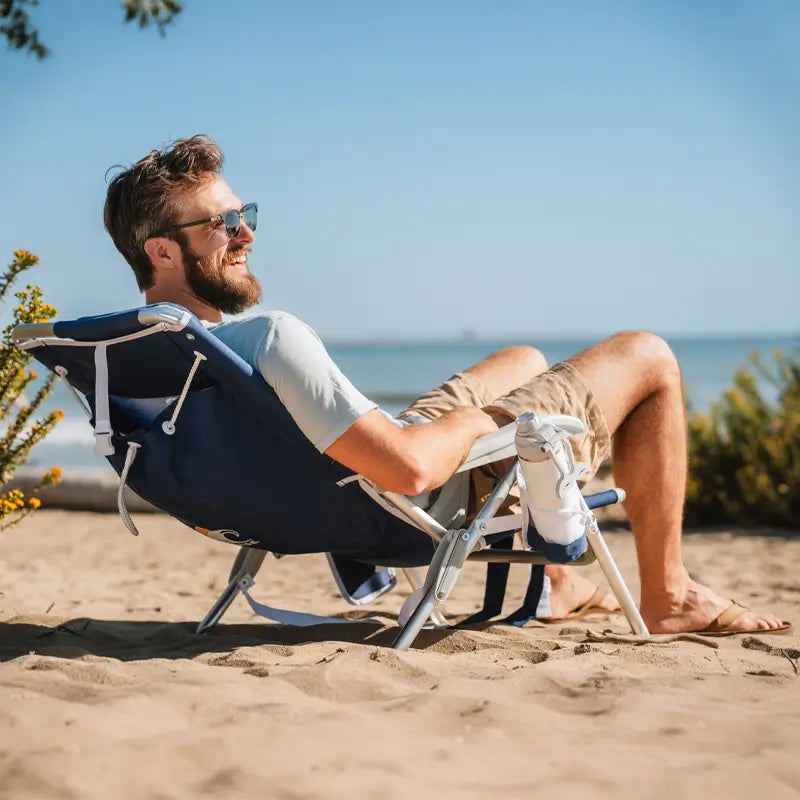 Reclining Beach Backpack Beach Chair - Choice 709 - Multi-Position Outdoor Beach Chair with Pillow Detail