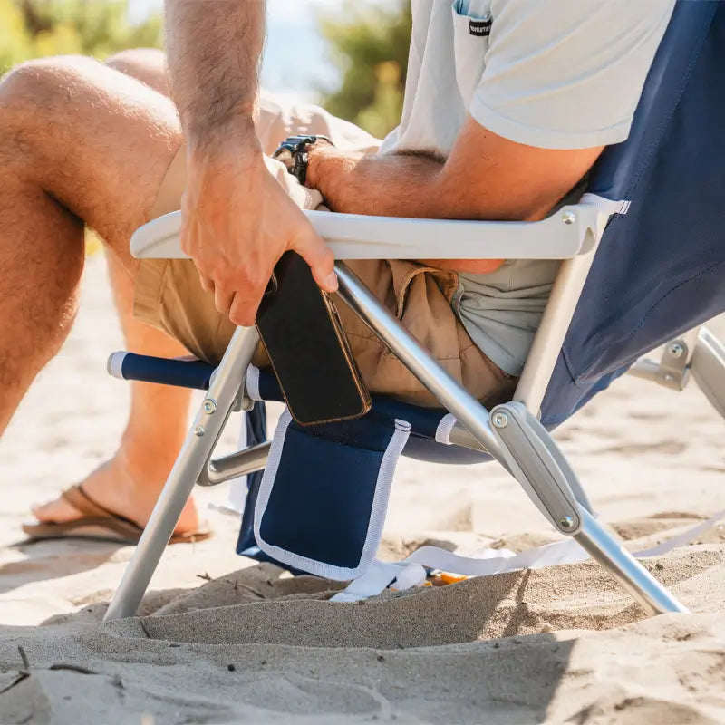 Reclining Beach Backpack Beach Chair - Choice 709 - Multi-Position Outdoor Beach Chair with Pillow Detail