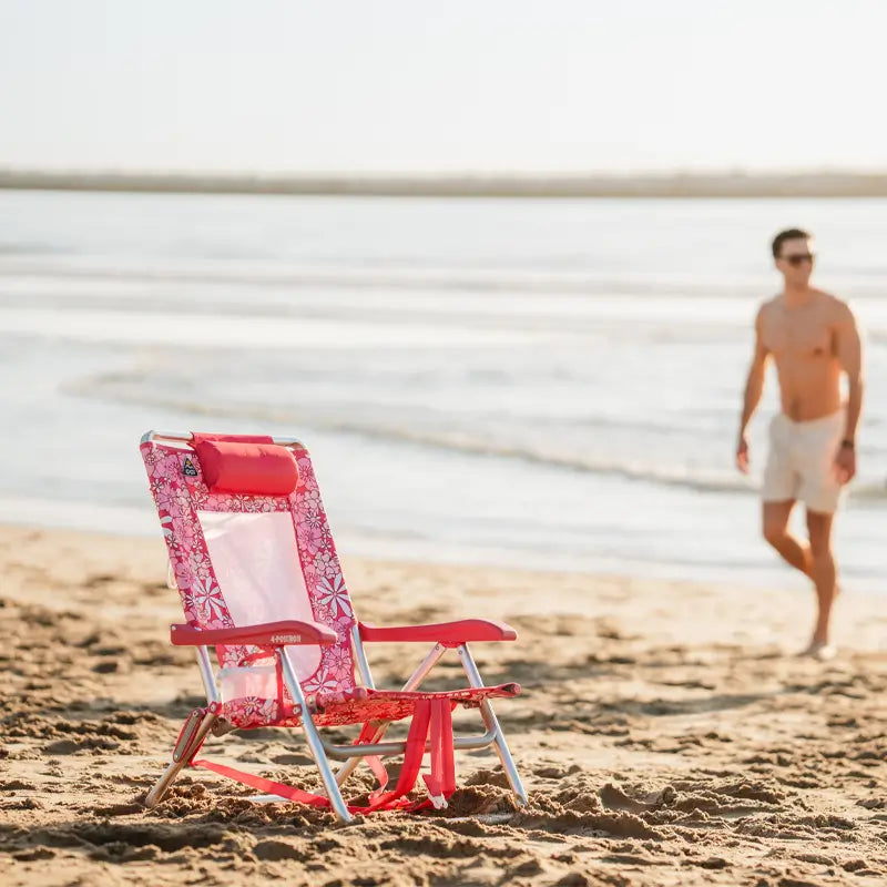 Reclining Beach Backpack Beach Chair - Choice 709 - Multi-Position Outdoor Beach Chair with Pillow Detail