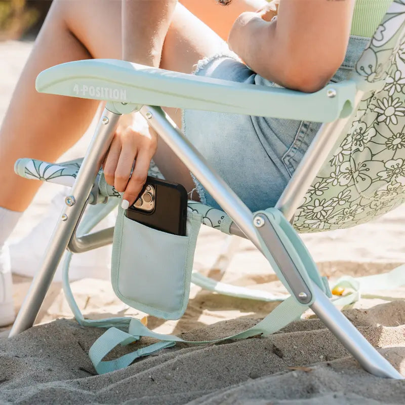 Reclining Beach Backpack Beach Chair - Choice 709 - Multi-Position Outdoor Beach Chair with Pillow Detail