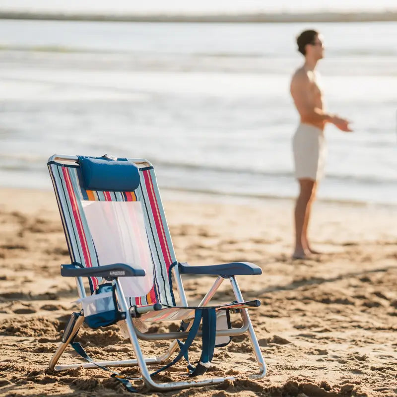 Reclining Beach Backpack Beach Chair - Choice 709 - Multi-Position Outdoor Beach Chair with Pillow Detail