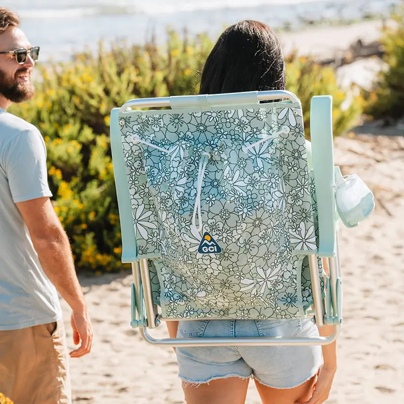 Reclining Beach Backpack Beach Chair - Choice 709 - Multi-Position Outdoor Beach Chair with Pillow Detail