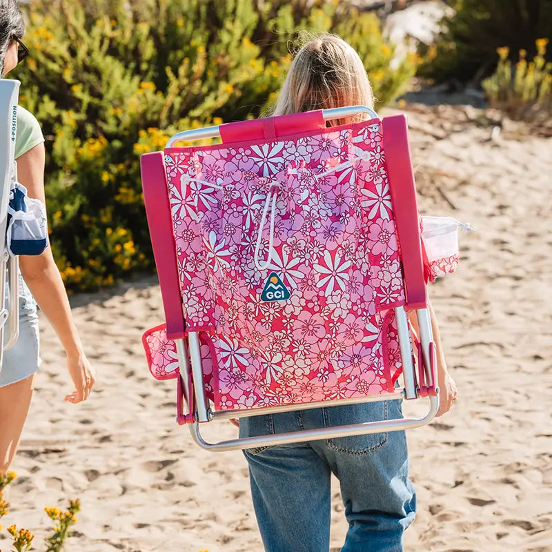 Reclining Beach Backpack Beach Chair - Choice 709 - Multi-Position Outdoor Beach Chair with Pillow Detail