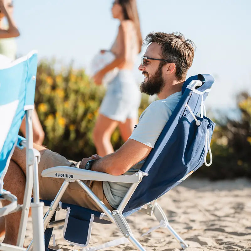 Reclining Beach Backpack Beach Chair - Choice 709 - Multi-Position Outdoor Beach Chair with Pillow Detail