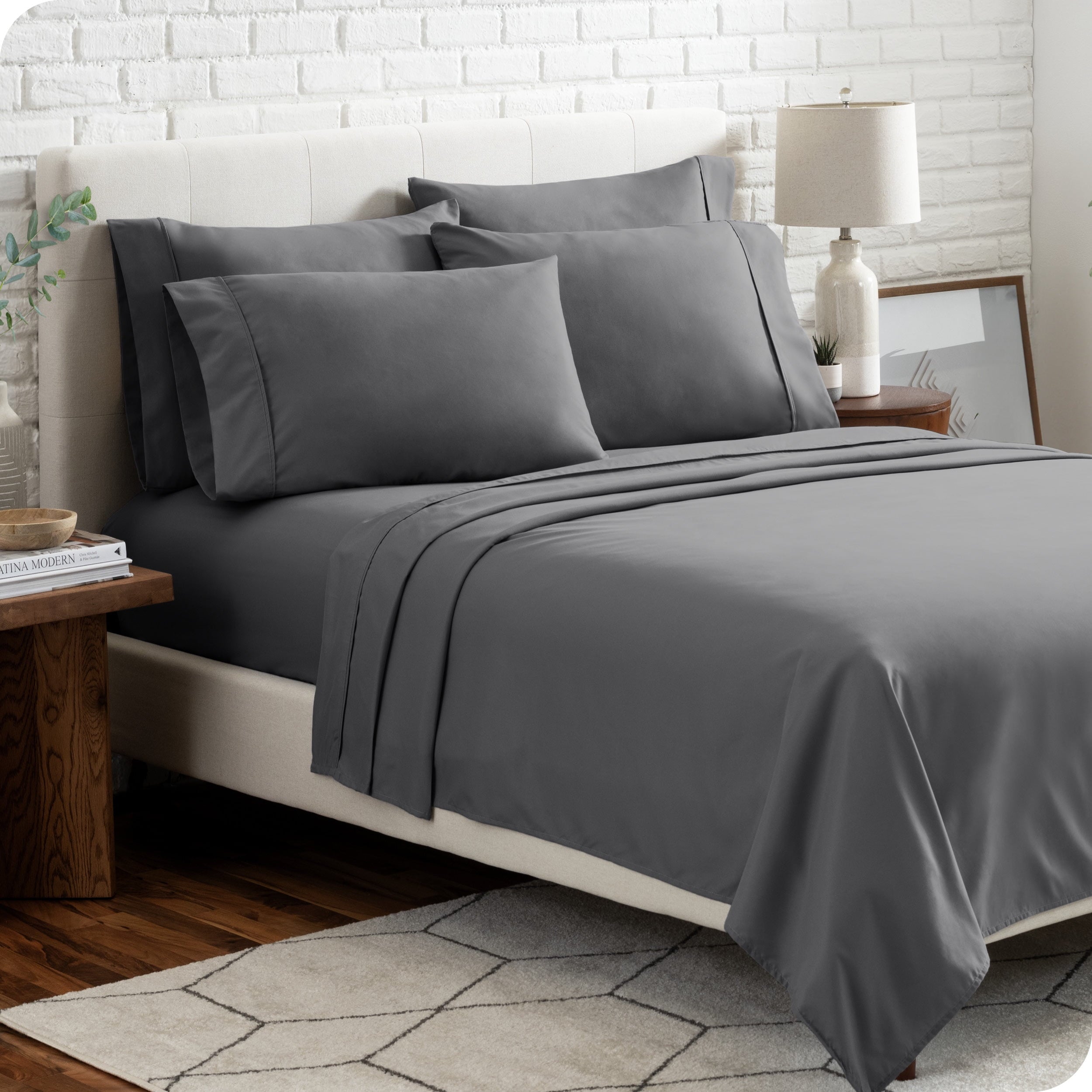 Premium Egyptian Cotton Luxury Bed Sheet Set- 6 Piece - Queen, Gray - Luxury Bed Sheet Set with Deep Pockets - Default Title