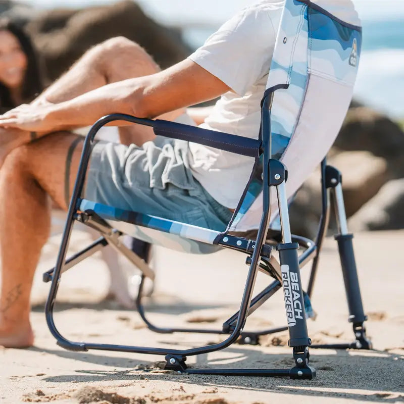 Heavy-Duty Freestyle Beach Rocker - Choice 712 - Heavy-Duty Kickback Rocker with Beverage Holder Detail