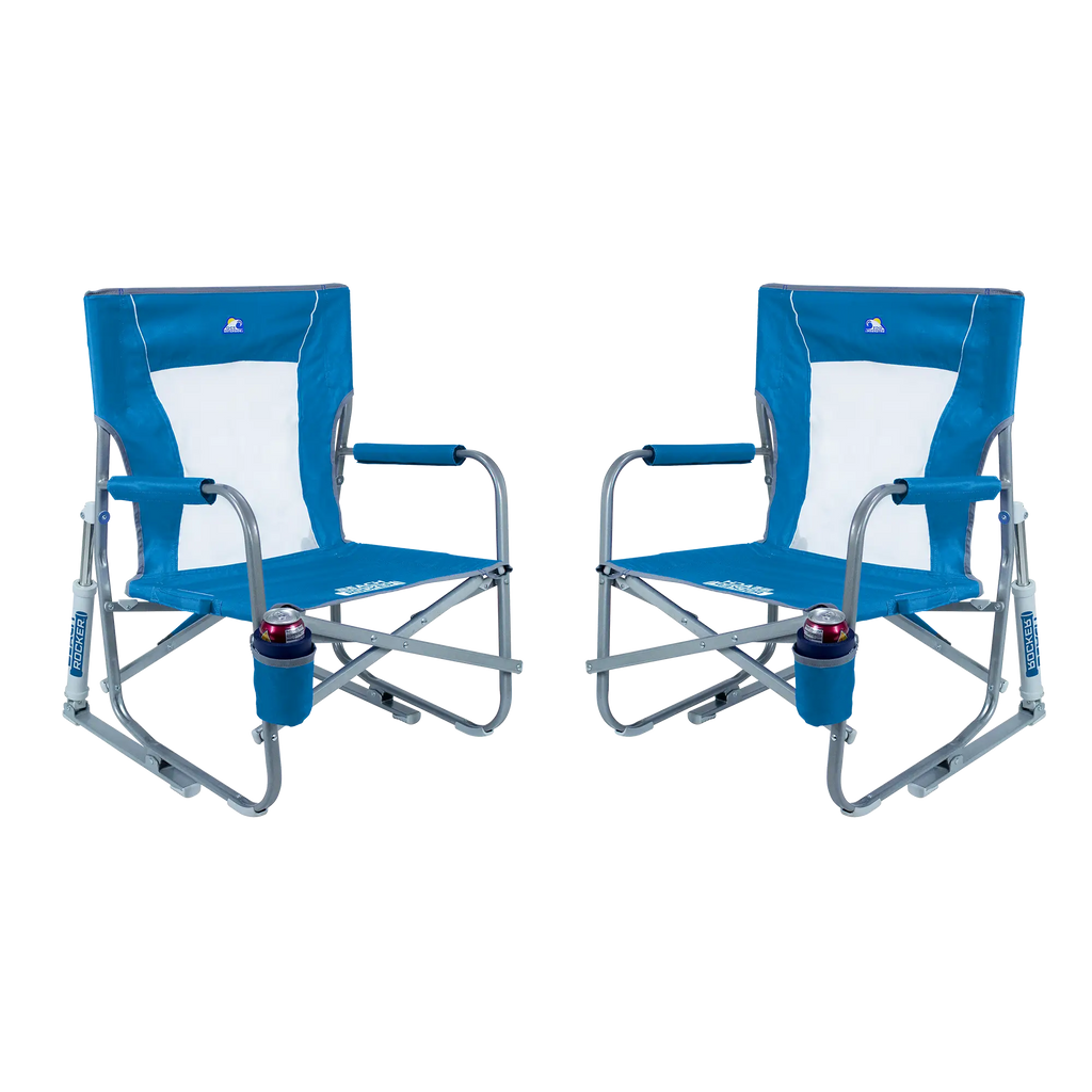 Smooth Motion Beach Rocker Bundle - Choice 773 - RoadTrip Rocker Smooth Motion Camp Chair - Saybrook Blue