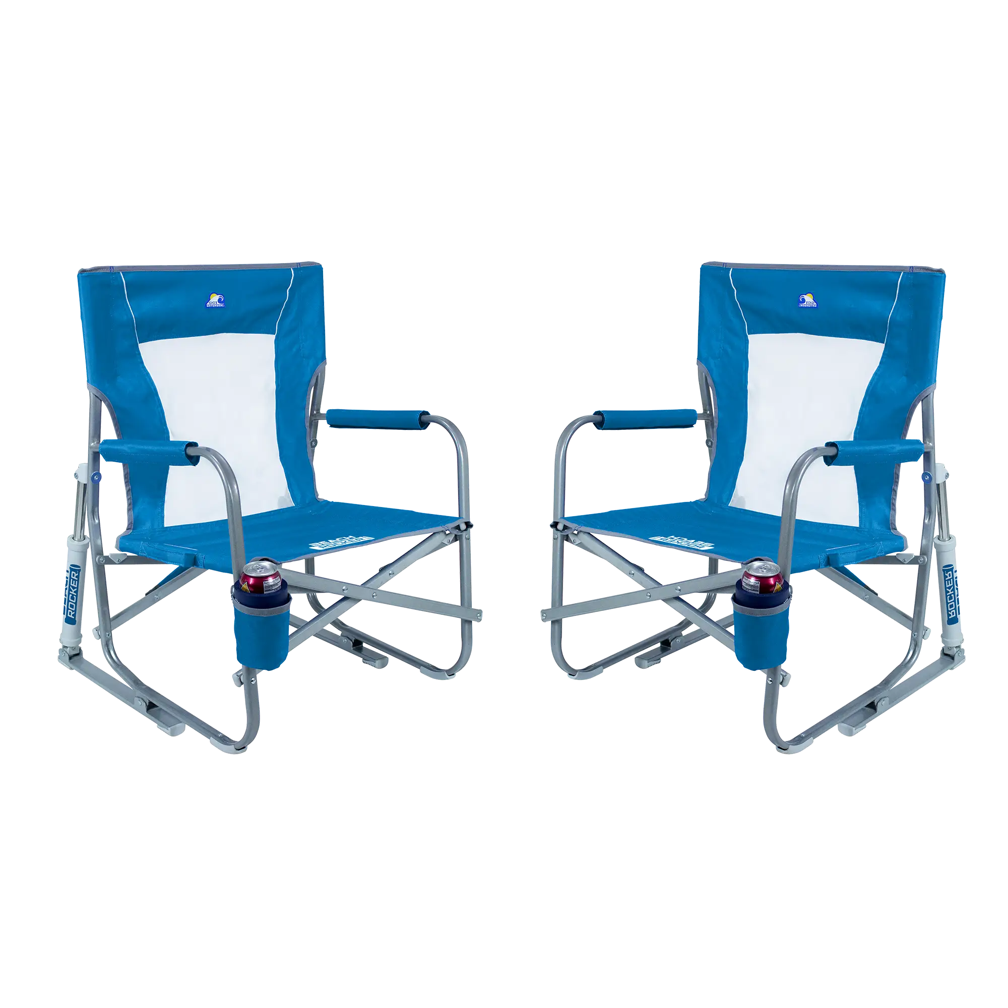 Smooth Motion Beach Rocker Bundle - Choice 773 - RoadTrip Rocker Smooth Motion Camp Chair - Saybrook Blue