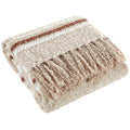 Cozy Fleece 60" x 50" Cozy Striped Porcini Chenille Throw - Luxury Knitted Decorative Throw Blanket with Fringes - Default Title