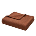 Lightweight Warm Beautiful Rust Woven Herringbone Throw , 50" x 60" - Luxury Knitted Decorative Throw Blanket with Fringes - Default Title