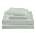 Cooling Sateen Solid 4-Piece 100% Cotton Washed Percale Sage Green Sheet Set, Full - Breathable Egyptian Cotton Flat & Fitted Sheets - Default Title