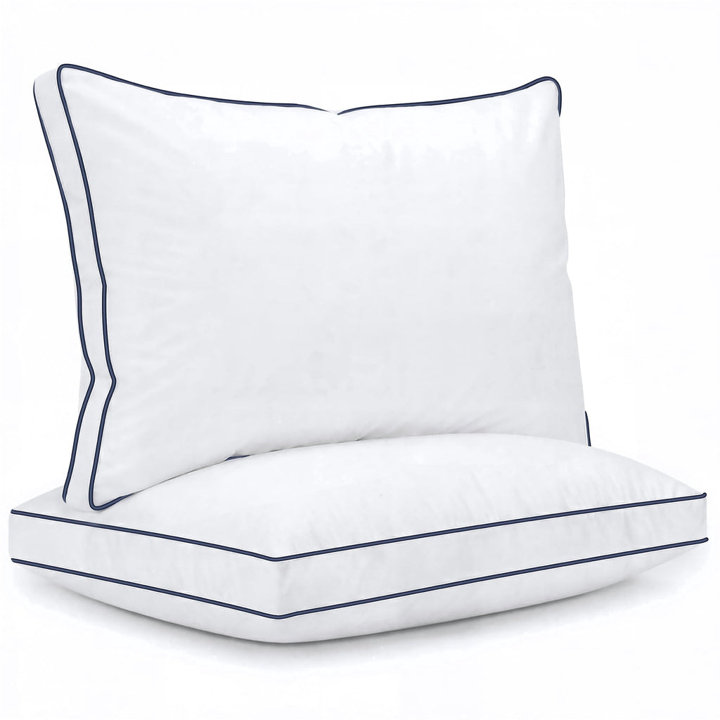 Fluffy Shredded for Queen Size 2 Pack, Duck Feather and Shredded Memory Foam Soft Luxury Hotel Collection - Orthopedic Shredded Foam Bed Pillow Set - Default Title