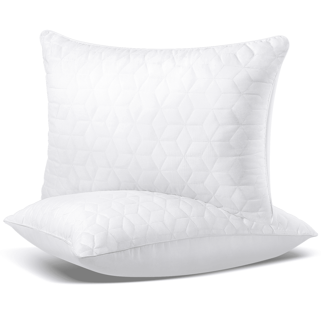 Decorative Plump Bed Pillows Queen Size Set of 2, Hotel Gusseted Pillows for Sleeping, Alternative to Down Pillows, Soft Supportive & ... - Decorative Throw Pillow Cushion for Sofa & Bed - Default Title