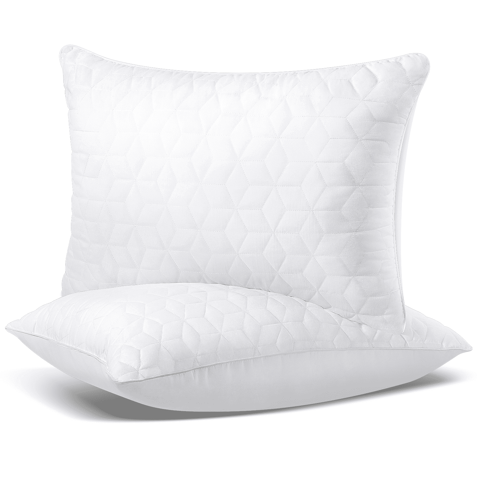 Decorative Plump Bed Pillows Queen Size Set of 2, Hotel Gusseted Pillows for Sleeping, Alternative to Down Pillows, Soft Supportive & ... - Decorative Throw Pillow Cushion for Sofa & Bed - Default Title