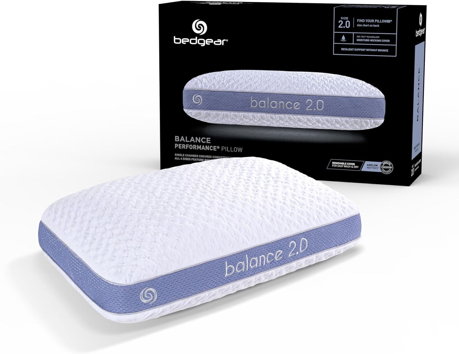Decorative Plump Performance Pillow – 2.0 - Moisture Wicking Bed Pillow for All Sleep Positions - Medium Firmness Bed Pillow -... - Ergonomic Memory Foam Pillow for Neck Pain Support - Default Title