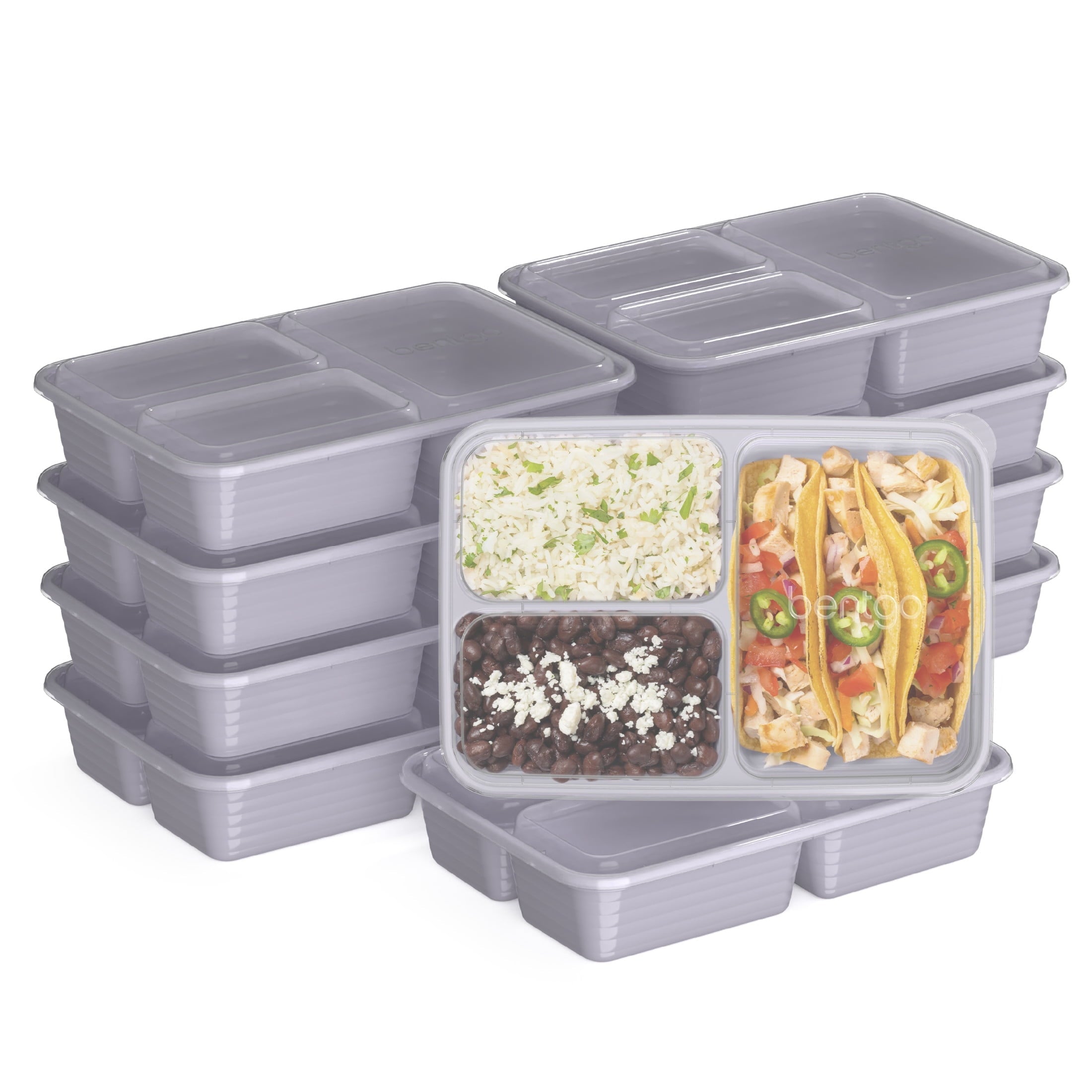 Playful Geometric 3-Compartment Meal Containers with Lids, PFAS & BPA Free Materials, Durable, Microwave, Freezer, & D... - Fun Food Fidget Cookie Squishable Toy - Default Title