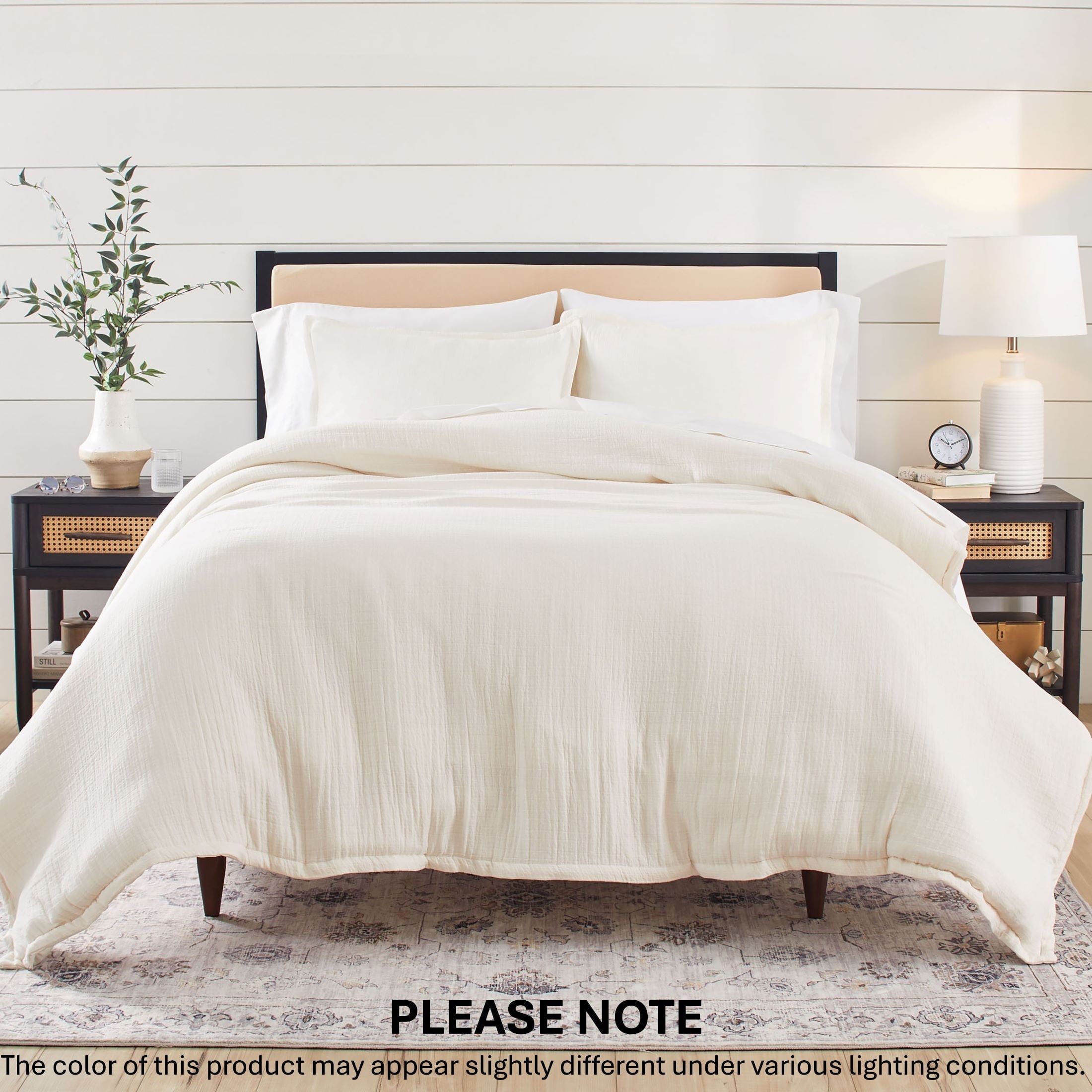 Fluffy Down Alternative 3-Piece Cream Gauze Comforter Set, Adult Full/Queen - Hypoallergenic Ultra-Fluffy Quilt for Winter - Default Title