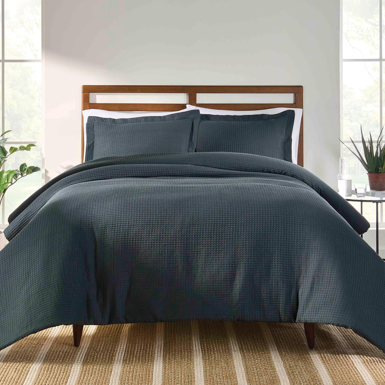 All-Season 3-Piece Grey Waffle Comforter Set, Adult Full/Queen - Cloud-Like Soft Lightweight Bed Comforter - Default Title