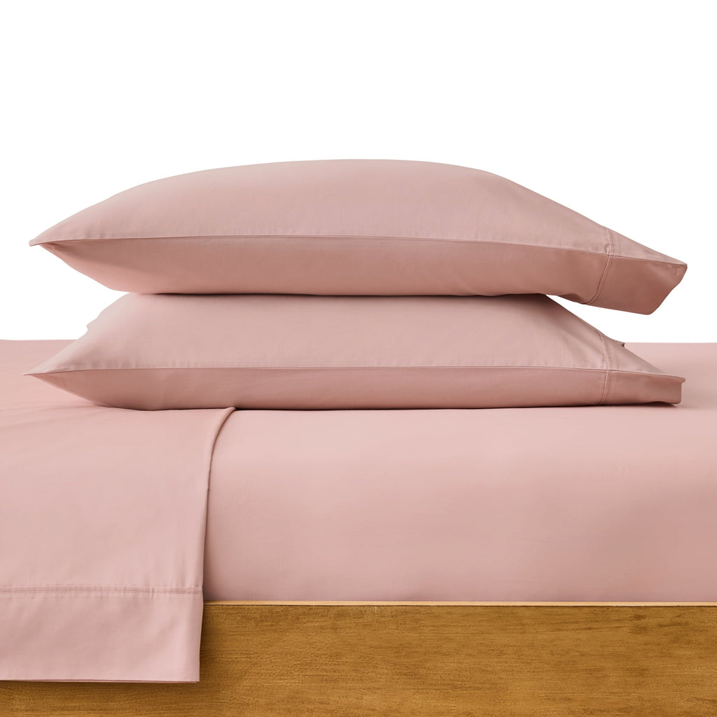 Ultra-Soft 300 Thread Count Cotton Percale 3-Piece Antique Blush Bed Sheet Set, Twin - Luxury Bed Sheet Set with Deep Pockets - Default Title