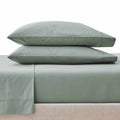 Cooling Sateen Cool & Crisp 4-Piece 300 Thread Count Green River Cotton Percale Sheet Set, Queen - Premium Ultra-Soft Pillowcase Pair for Sleeping - Default Title