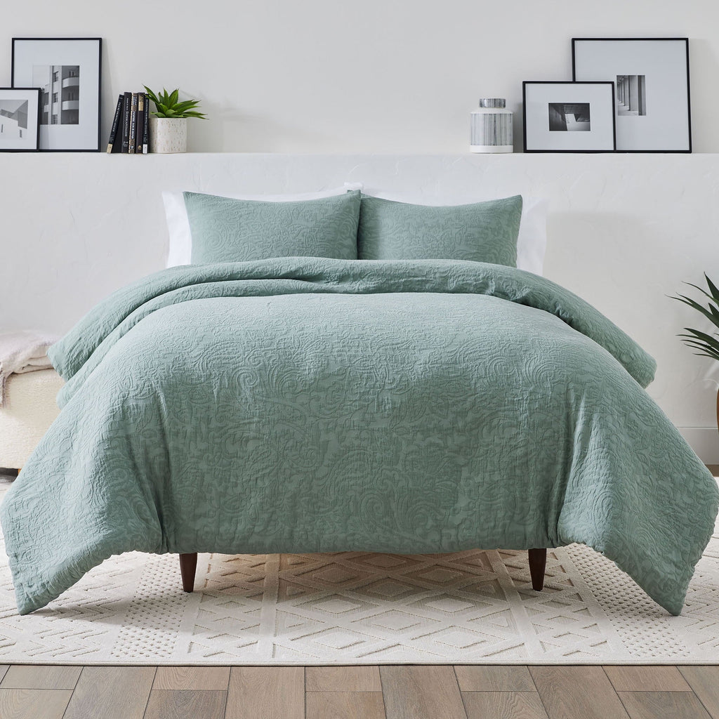 Heavyweight Warmth 3-Piece Sage Floral Comforter Set, Full/Queen - Cloud-Like Soft Lightweight Bed Comforter - Default Title