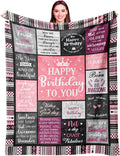 Decorative Knitted Birthday Gifts for Women Girls Throw Blanket, Happy Birthday Decorations for Women, Gifts for Women Birthday Unique, ... - Lightweight Plush Warm Blanket for All Seasons - Default Title